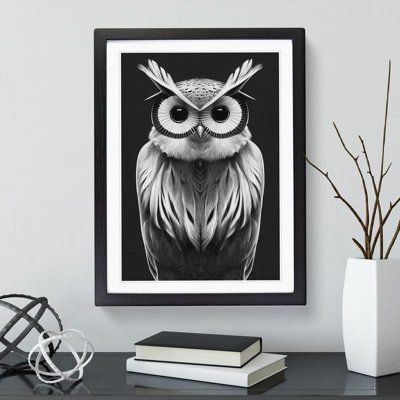 Owl in Monochrome No.6 - Framed Print