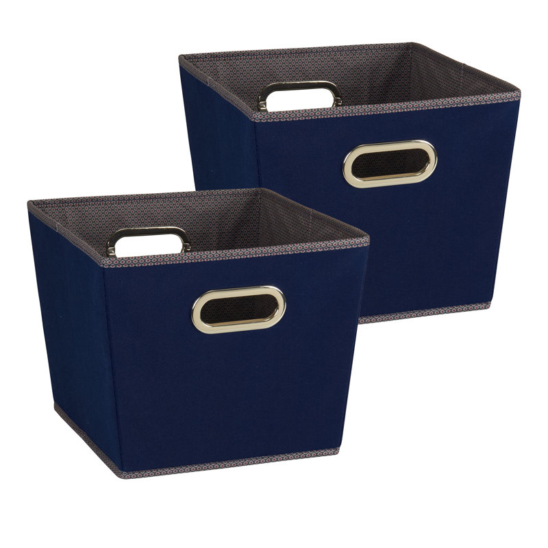 Ebern Designs Fabric Bin, Medium, Navy