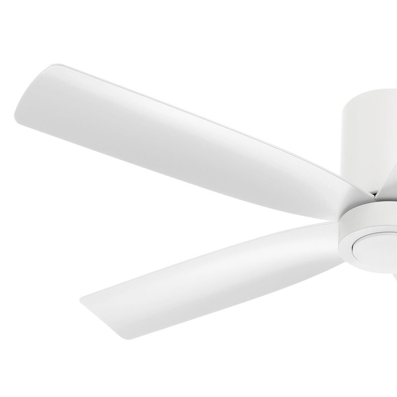 CORMAC 52 inch 5-Blade Hugger Ceiling Fan With Remote - (No Light), Matte White