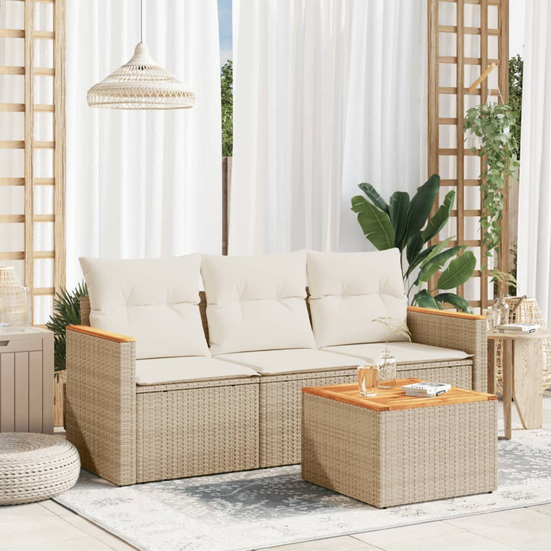 Ensemble de canapé de jardin Vidaxl beige