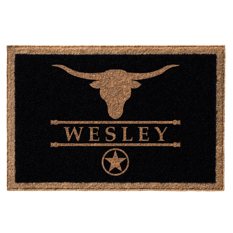 Tapis de porte d'extérieur antidérapant 60 po x 36 po Samantha, Noir, Oui