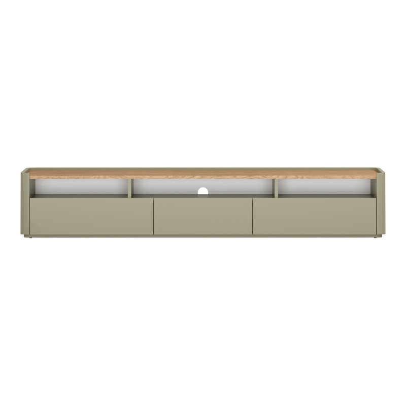Blackett Unfinished TV Stand for TVs up to 77", Green/Brown