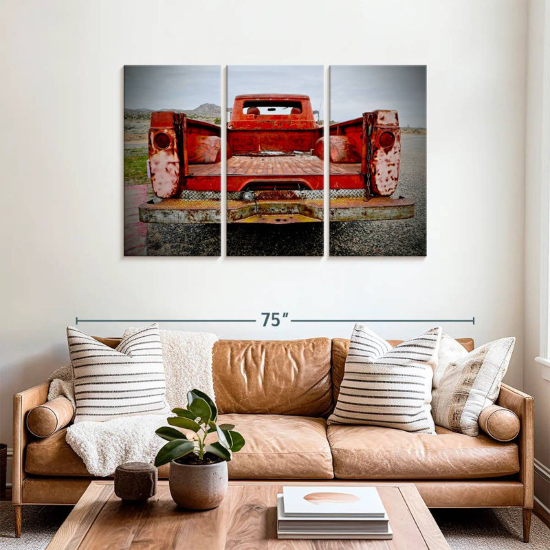 Mehar Back End rétro rouge Pick Up, H 36 po x l 57 po