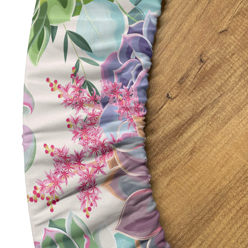 Winston Porter Spring Fitted Tablecloth, 64.17" Round