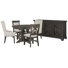 48" Round Dining Table With 2 Upholstered Side Chairs 2 Host Chairs And Server