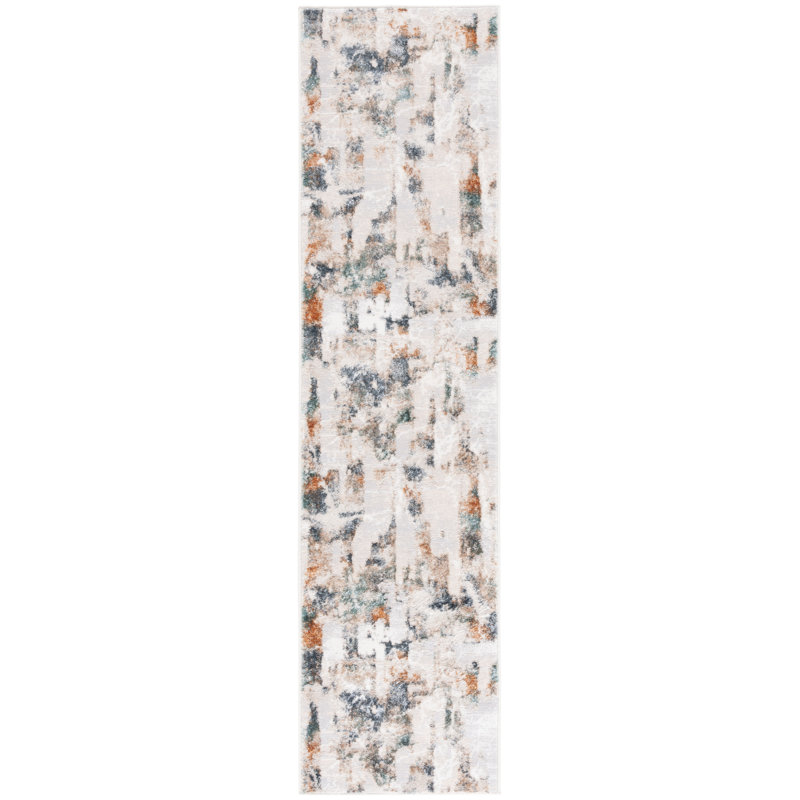 Joonyoung 100 Performance Abstract Rug, Runner 2' x 8'