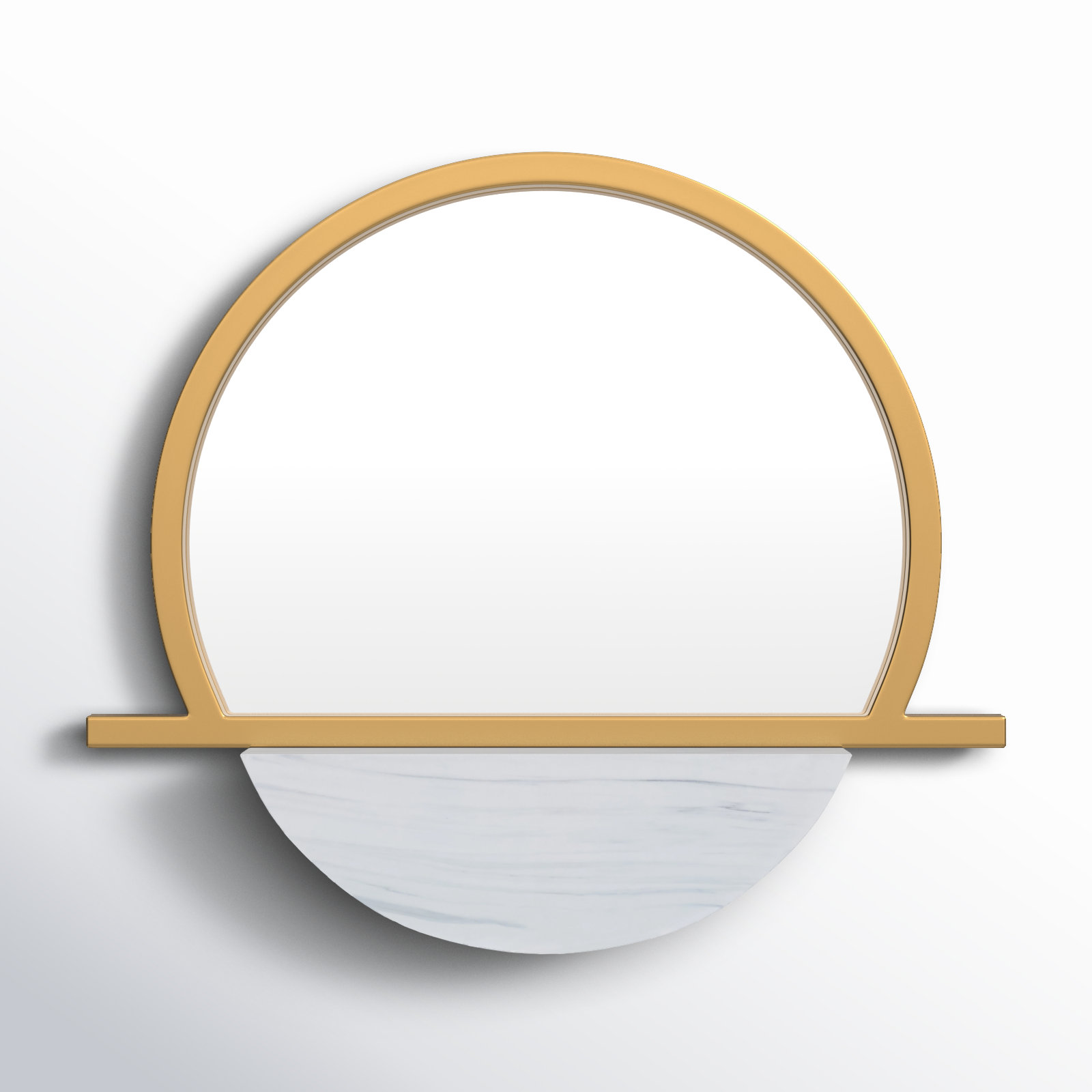 Daryll Metal Flat Mirror with Shelves