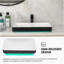 19"X12" White & Black Semi-Recessed Ceramic Bathroom Sink - Countertop Vessel Design