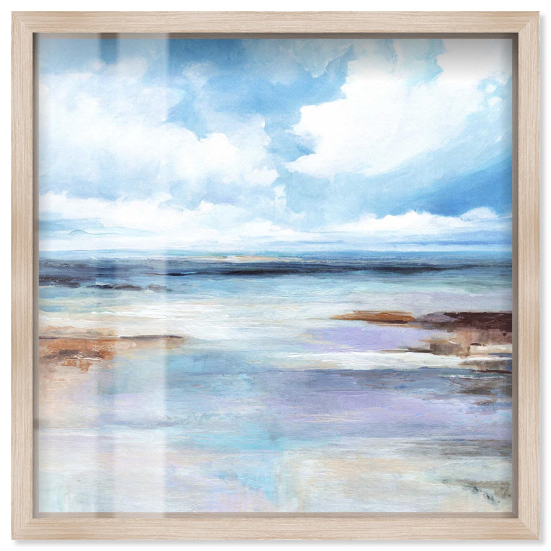 «Doll Memories - Ocean's Breath Shadowbox», décoration murale de chambre à coucher par Art Remedy, cadre blond, 24 x 24