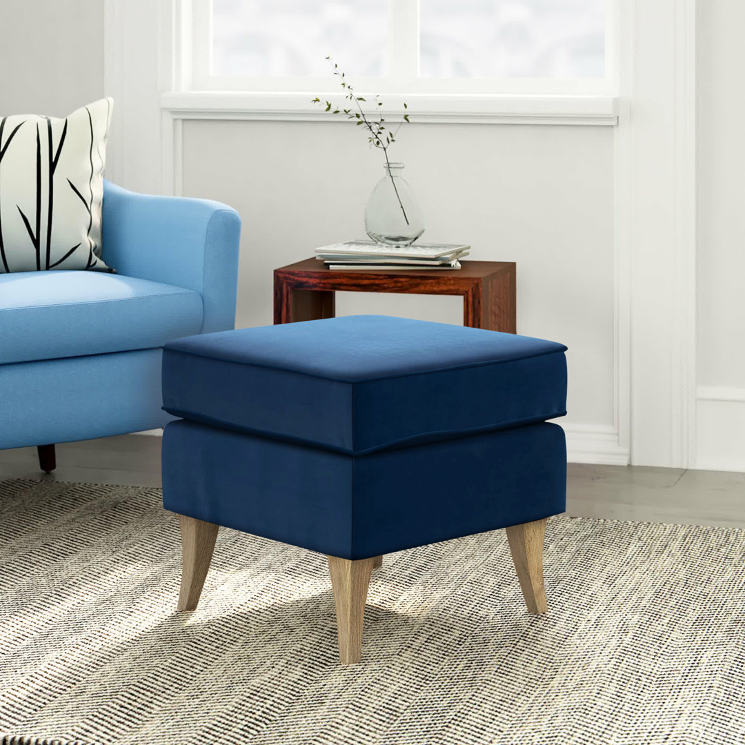 50Cm Wide Square Floral Footstool Ottoman