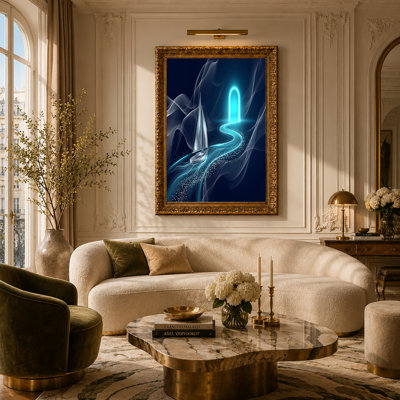 Art mural en toile voilier argenté