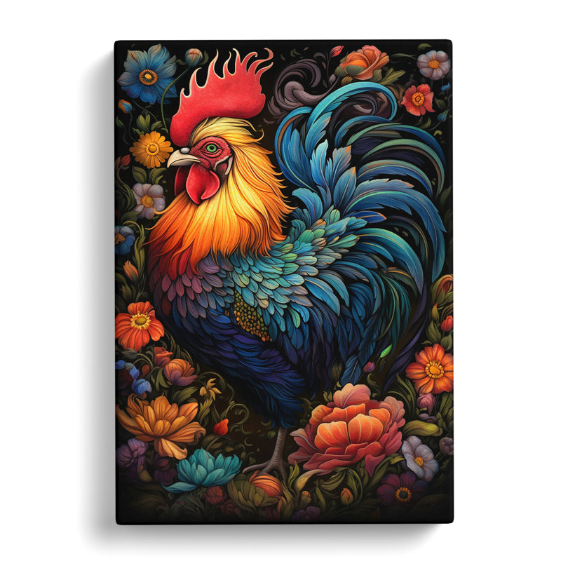 Rooster Baroque - Wrapped Canvas, 60cm H x 40cm W x 3cm D