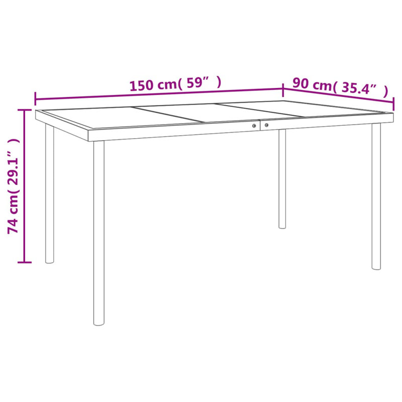 Gerta 6 - Person Patio Dining Set with Rectangular Table, 74.8" Table Length, 4