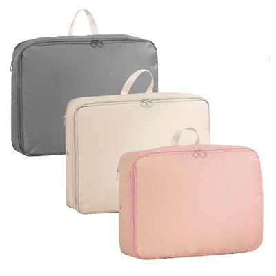 Paquet de 3 sacs de rangement pour organisateur à compression automatique ultra compacts pour édredons, vêtements et couvertures