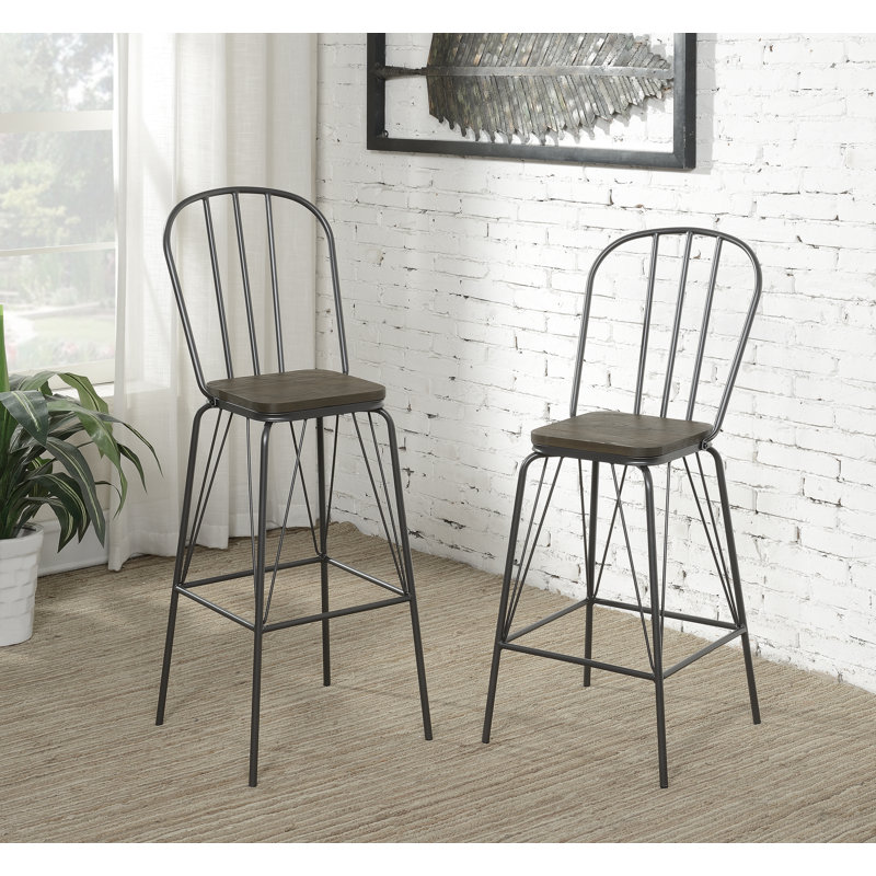 Hardnett Bar & Counter Stool, Gray, Bar Stool (30" Seat Height)