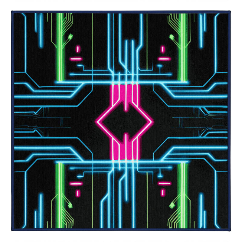 Tapis à rayures Technicolor, Carré 6 pi