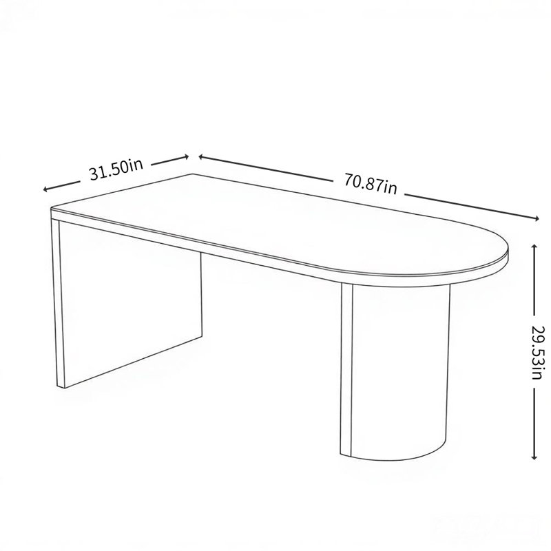 Table de salle à manger simple et rétro, Blanc cassé