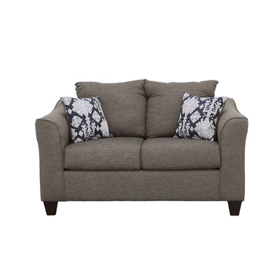 Charcoal Grey Transitional Grey Loveseat with Pillows