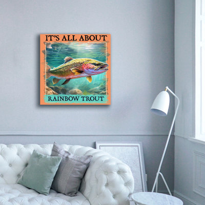  «Rainbow Trout» par Jim Baldwin, art mural sur toile, 37 po x 37 po