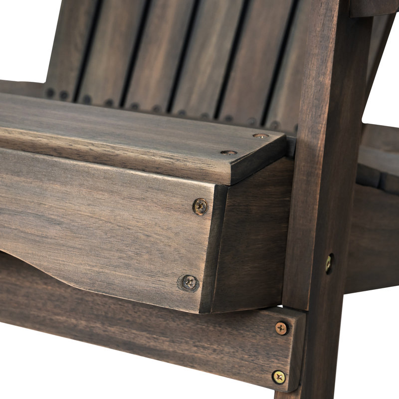 Chaise pliante grise en bois pour un usage extérieur, avec fonction