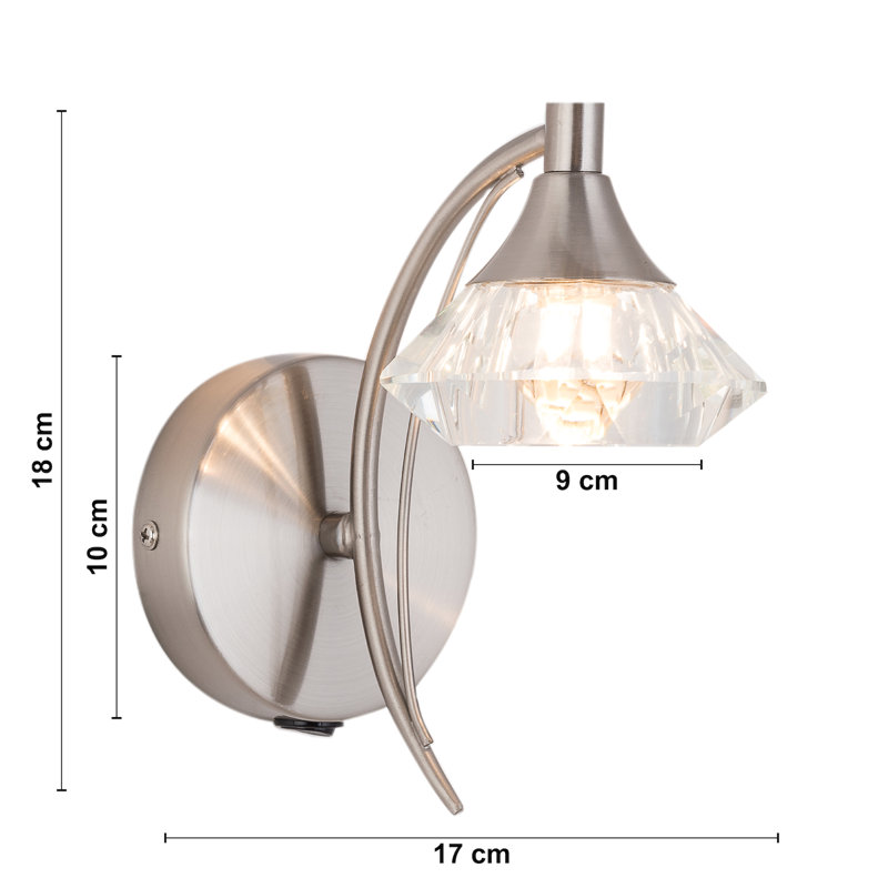 Rivale Armed Sconce, Satin Nickel