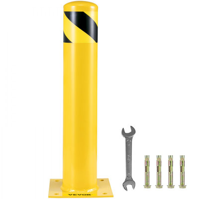 Barrière de sécurité 24 po x 4,5 po Barrière de sécurité 4-1 / 2 po de diamètre Barrière de sécurité en acier avec 4 boulons d'ancrage gratuits pour les zones sensibles à la circulation
