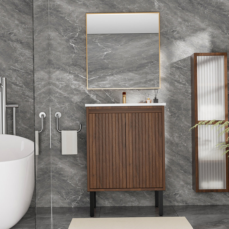 24 Inch Bathroom Vanity Without Sink, Brown