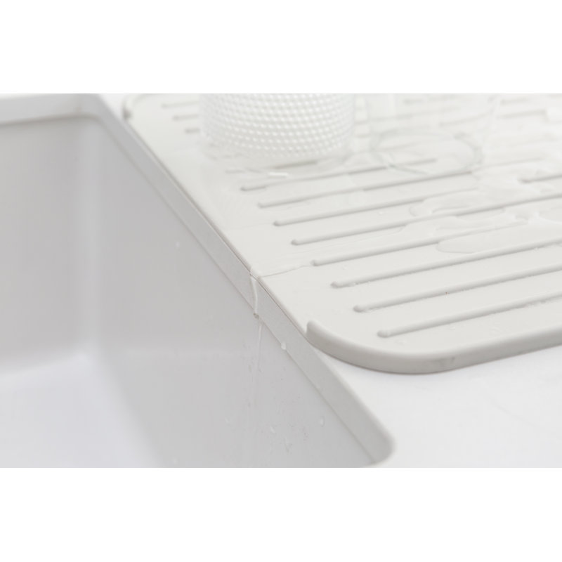 Brabantia Sinkside Silicone Dish Drying Mat, 17 x 12.6 in  (44 x 32 cm), Light Gray