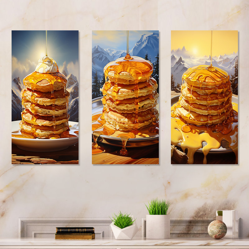 3 pièces sur toile - Pancake Peaks, Toile tendue, H 32 po x l 48 po