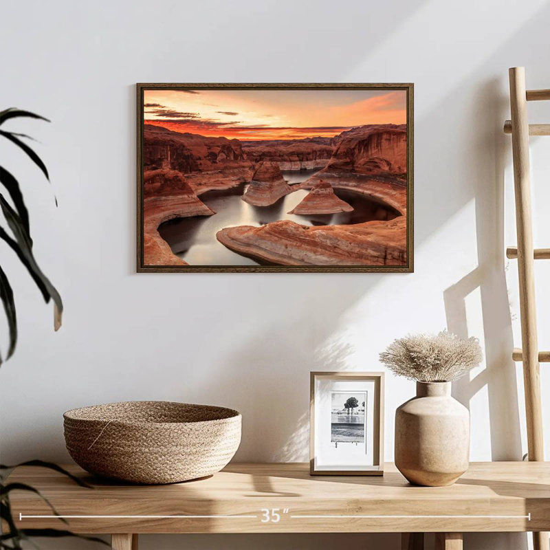 Lac Powell, 19 po x 13 po, Cadre flottant noyer