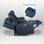Fauteuil inclinable Emlin Harnish authentique de 183 cm (72 pouces) avec ports USB et Type-C et tablette rabattable-1380638063