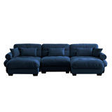 U-Shape 3 Deep Seat Modular Sofa Couch With 2 Movable Ottomans