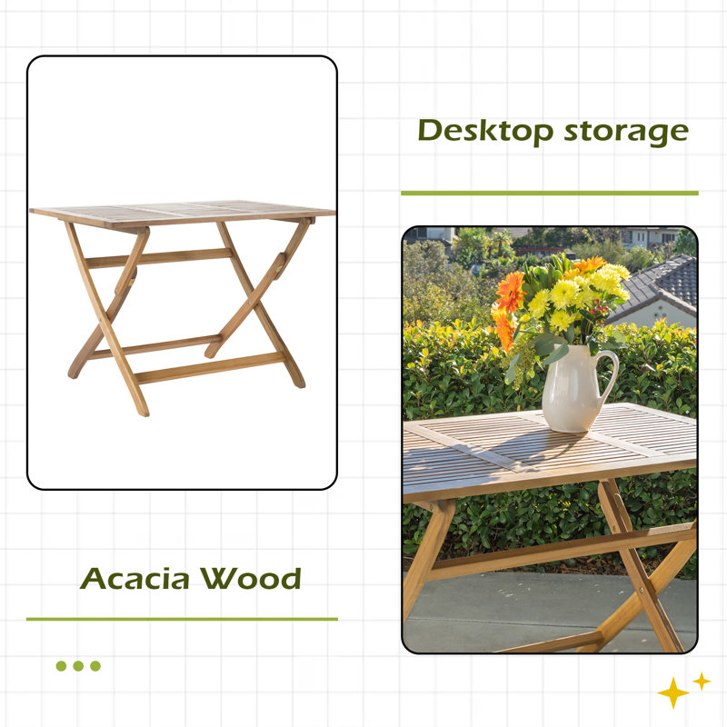Table pliable avec un design peu encombrant pour la maison et l'extérieur