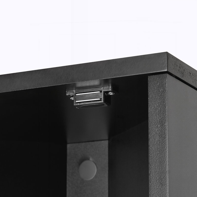 Armoire de coin haute pour salle de bain avec deux portes et étagères réglables, Black