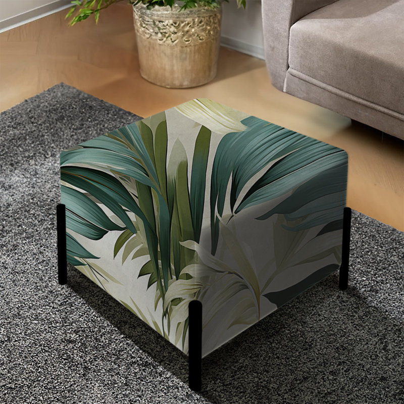 Motif tropical tropique neutre IV - repose-pieds carré tropical