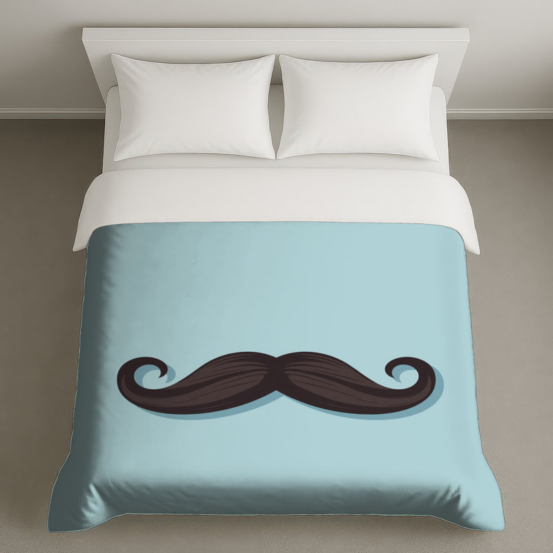 Housses de couette recourbées de moustache noire, Twin