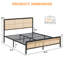 Base de lit plateforme en rotin Bundeena avec tête de lit avec support en lattes d'acier robuste, aucun sommier requis-2127670220-2104603730