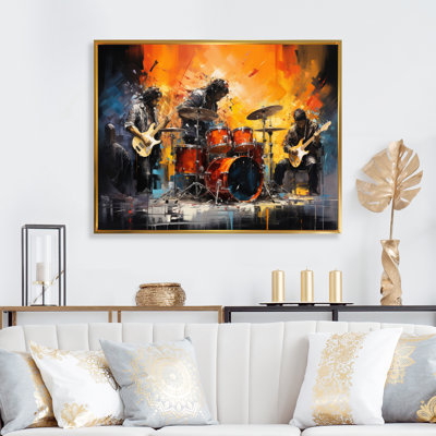 Rock Band In Action I - Dance, art mural