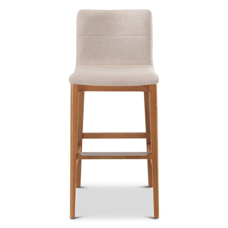 Tabouret de comptoir moderne moderne brésilien Godan, Siège Harvest naturel / cadre Domasco
