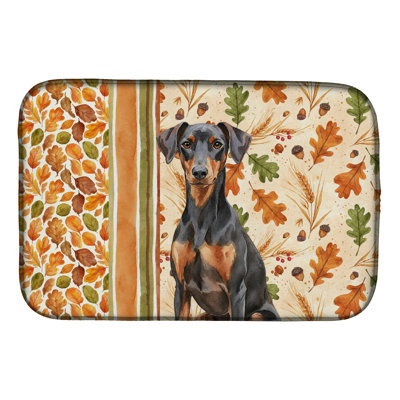 German Pinscher Heirloom Fall Dish Drying Mat