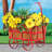 Red Metal Wagon Planter with Coco Liner