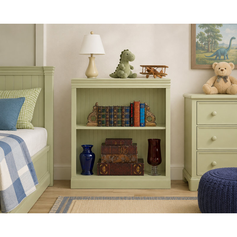 Sherita Bookcase, Green, (1 Shelf) 36” H x 32” W x 14.25” D