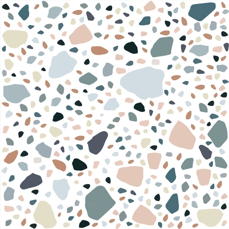 Carreau de mosaïque auto-adhésif en vinyle l 6 po x L 6 po, Blanc Terrazzo
