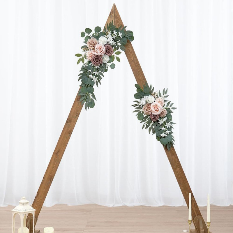 Ensemble de 4 fleurs artificielles pour mariage, Rose