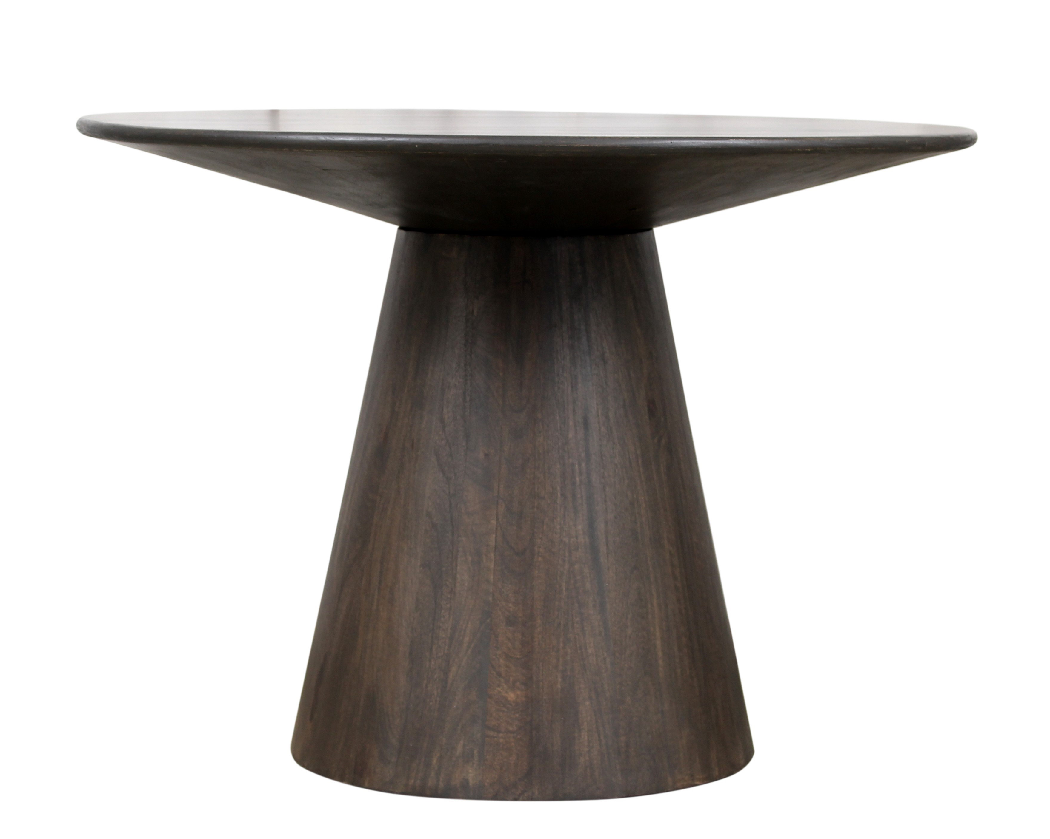 Corrigan Studio Jaden Round, Solid Wood Dining Table In Charred Ember ...