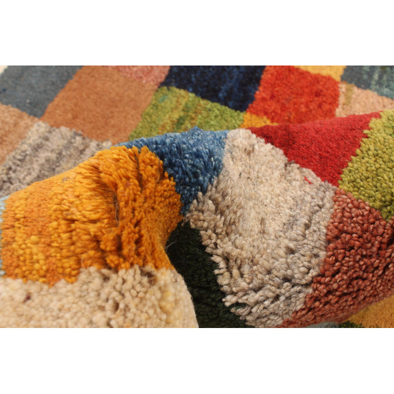 Tapis multicolore Kashkuli Gabbeh 3 pi 5 po x 4 pi 10 po