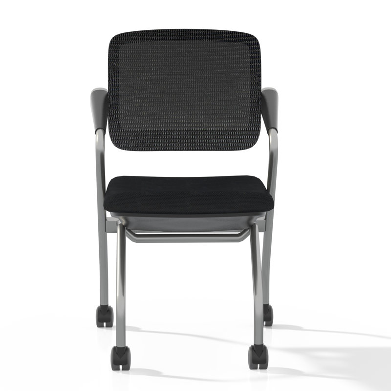 Chaise pliante rembourrée en tissu Valore Training Series, Noir