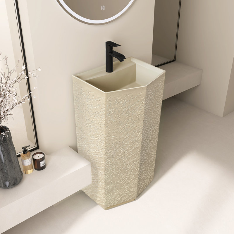 Lavabo de salle de bain sur pied 17,9 po