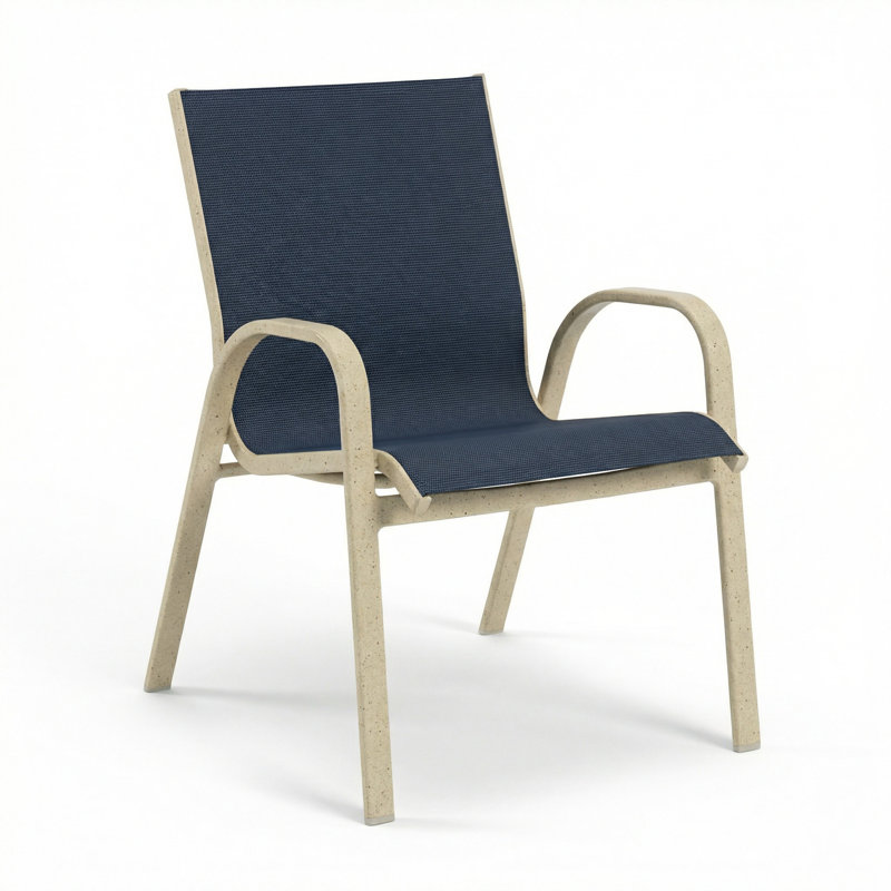 Arm Chair, Dupioni Sapphire Sling/Sandea