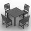 Ensemble de salle à manger d'extérieur comprenant une table carrée et 4 chaises sans accoudoirs-2009469608